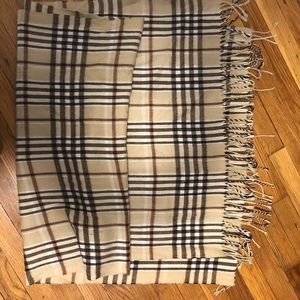 Tan faux Burberry print scarf